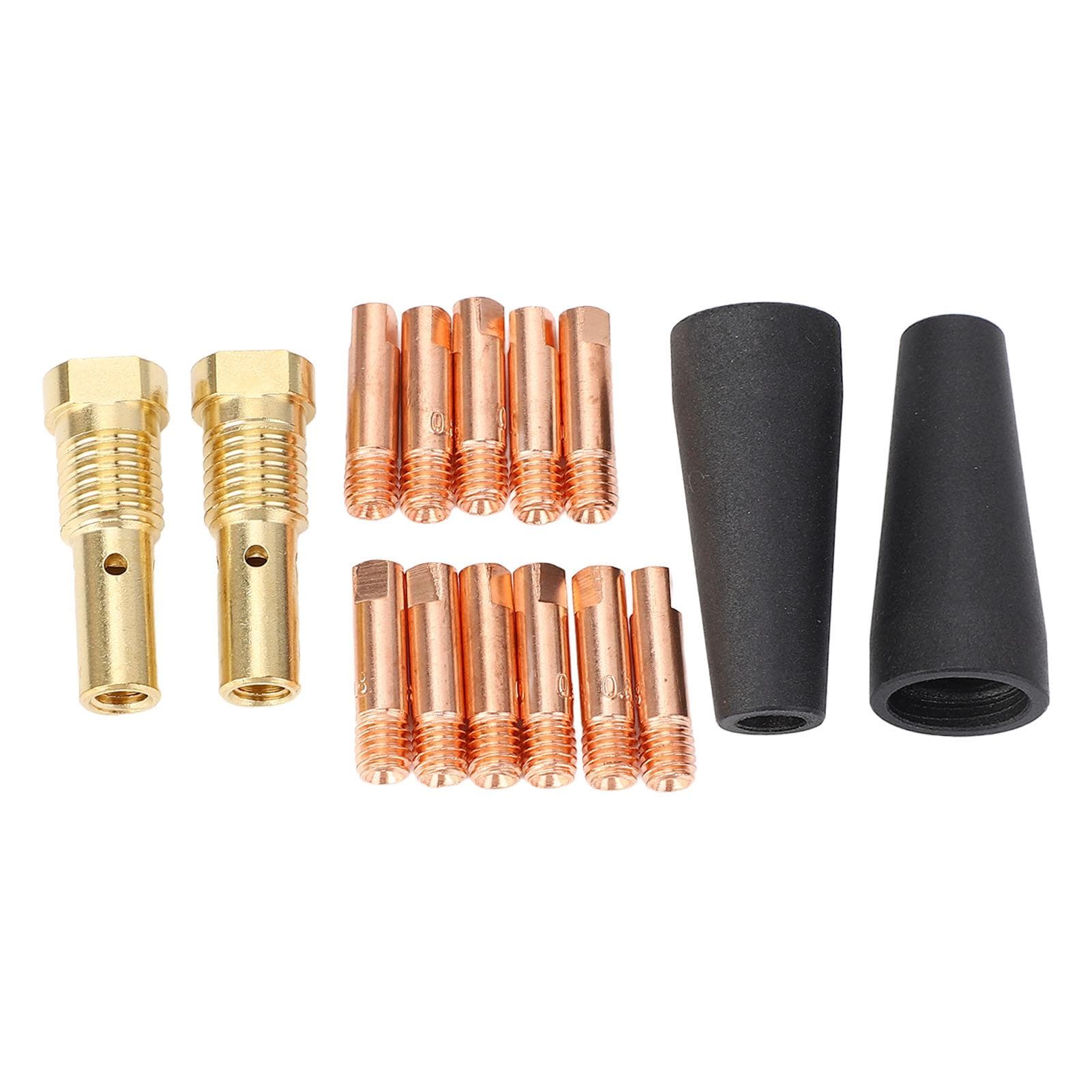 15 Pcs Set Flux Core Gasless Nozzle Tips Kit MIG Welding Gasless Nozzle Gas Diffuser 0.031in Tip