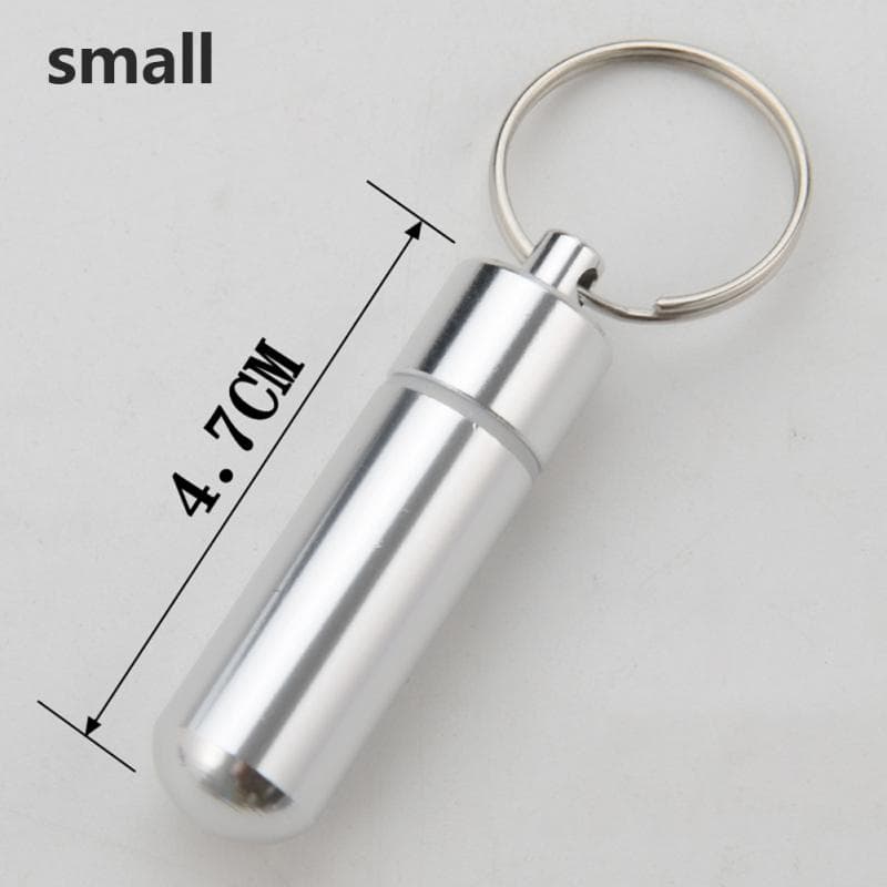 Waterproof Aluminum Alloy Pill Case Portable Medicine Case Capsule Container Bottle Outdoor Pill Box S