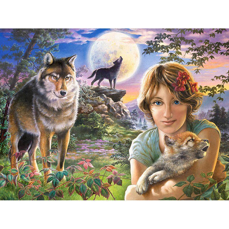 Full Round Diamond 5D Diamond Embroidery In Full Moon Light Diamond Painting Cross Stitch Rhinestone 20X30CM