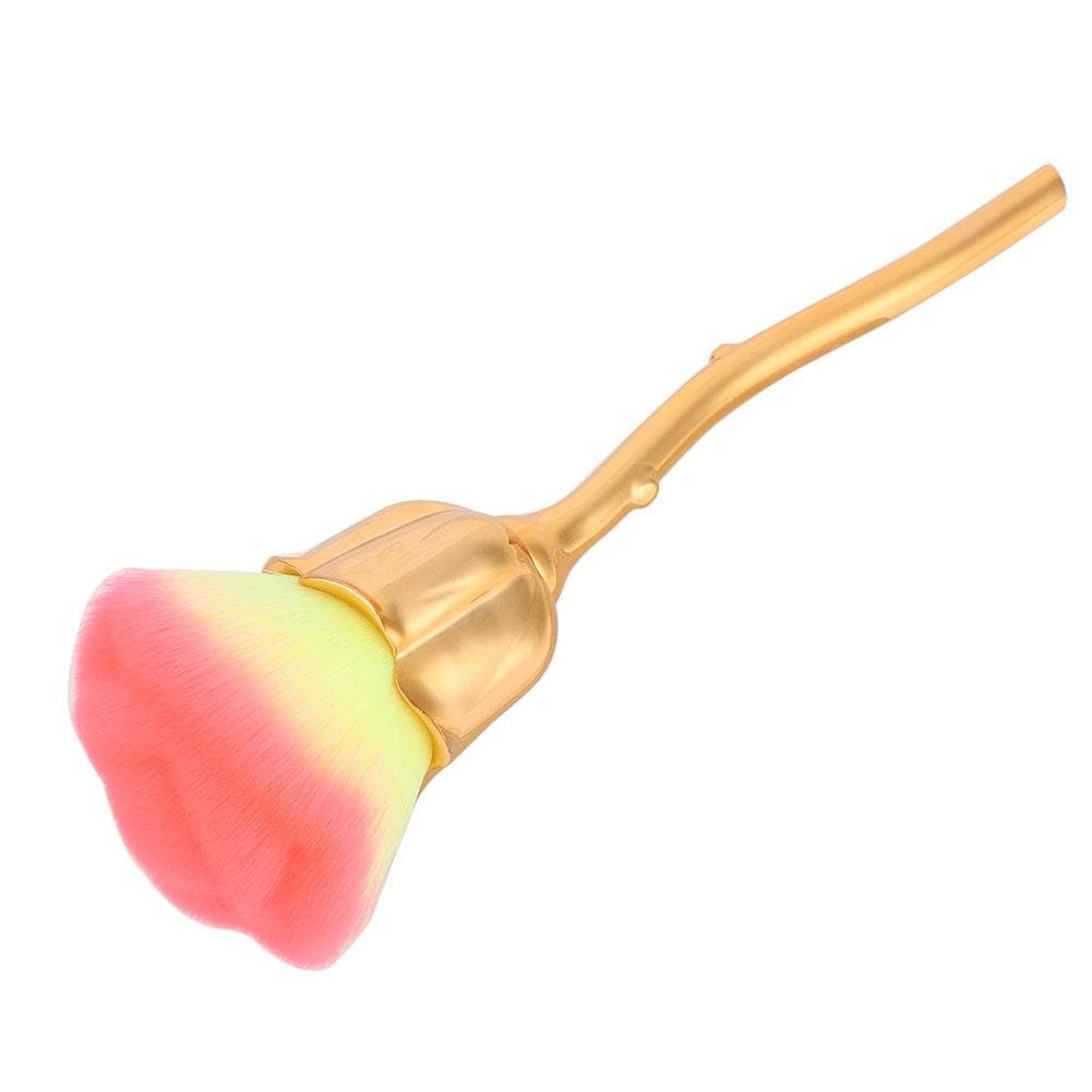 Rose Shape Long Handle Nail Art Brush Manicure Nail Polishing Dust Powder Removal Brush 03#