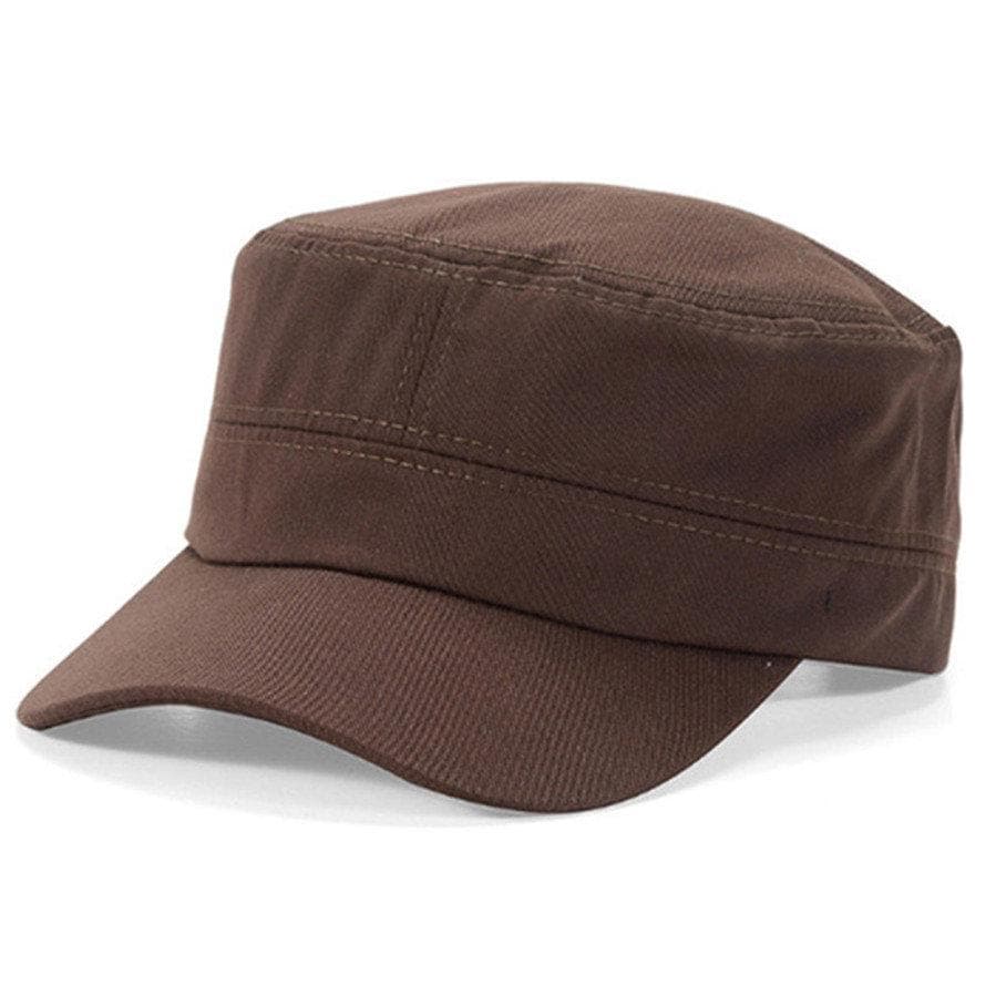 Autumn and Winter Unisex Hat Simple Retro Flat Cap Outdoor Leisure Military Cap All-match Cap One Size coffee