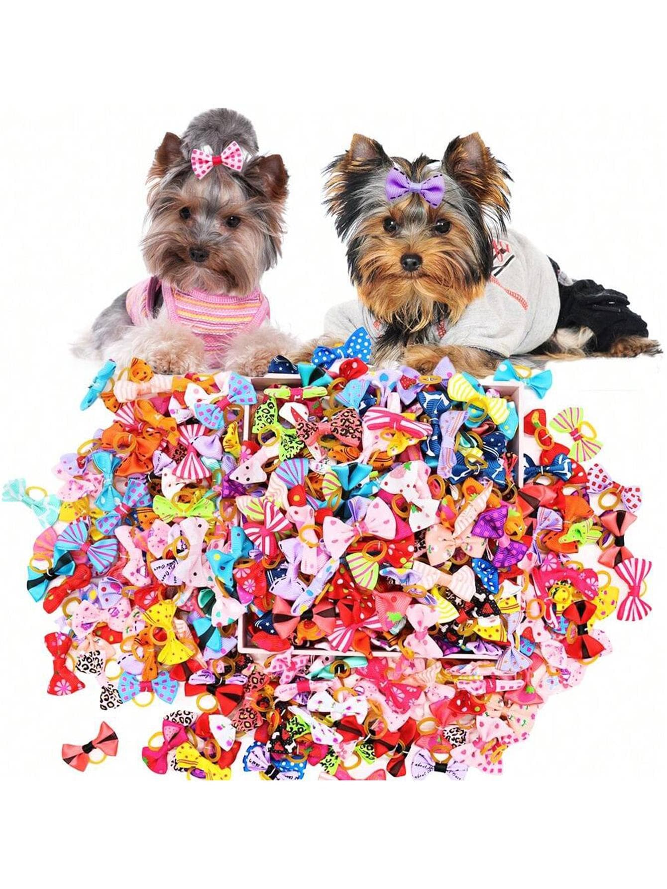 Pet Bow Tie Hair Clips, Pet Grooming Bows, Small Dog Hair Decorations, Small Dog & Cat Daily Wear Accessories, Suitable For Multiple Occasions Mixed Colors 10 pcs