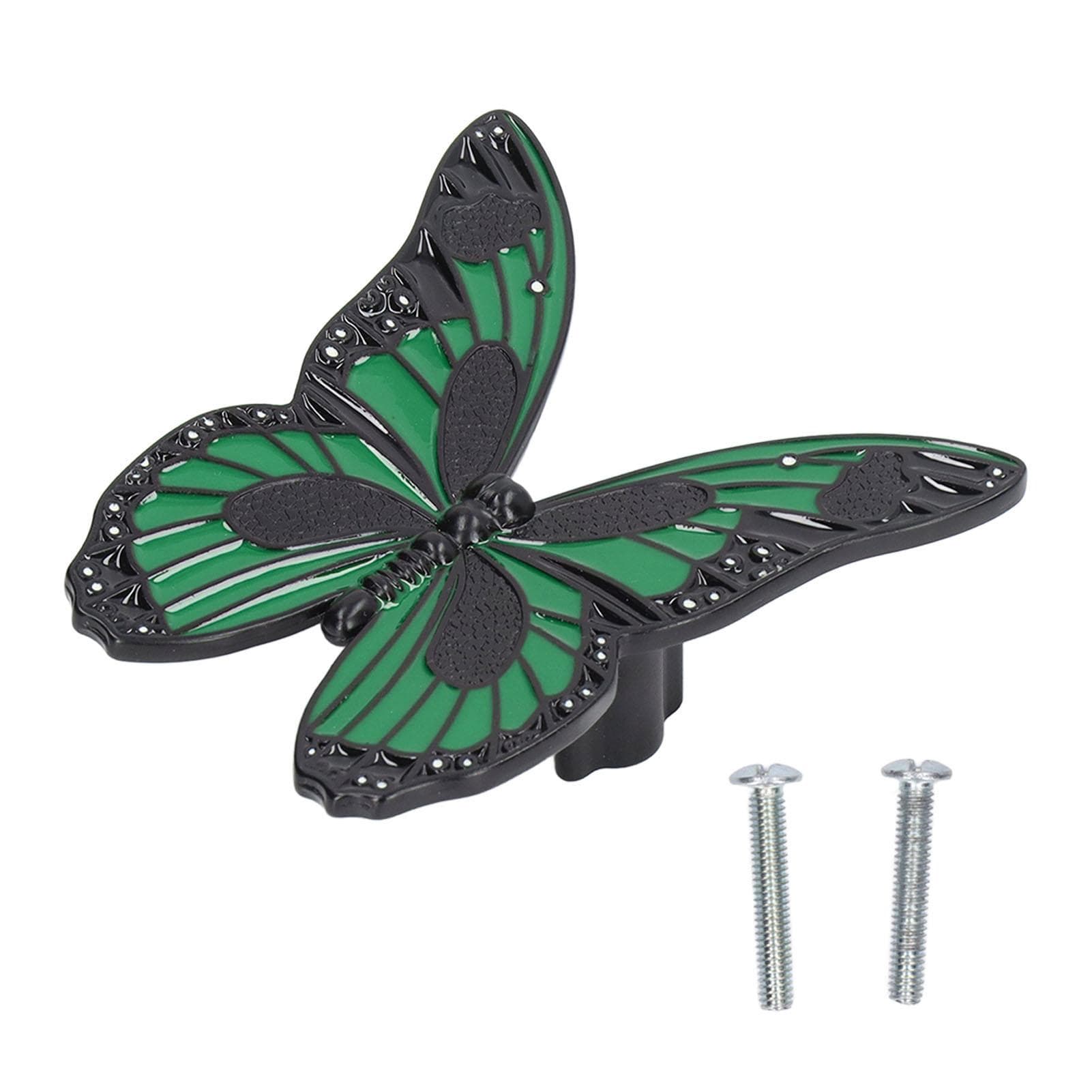 Zinc Alloy Art Butterfly Handle Modern Minimalist Drawer Cabinet Door Knob Furniture Hardware green