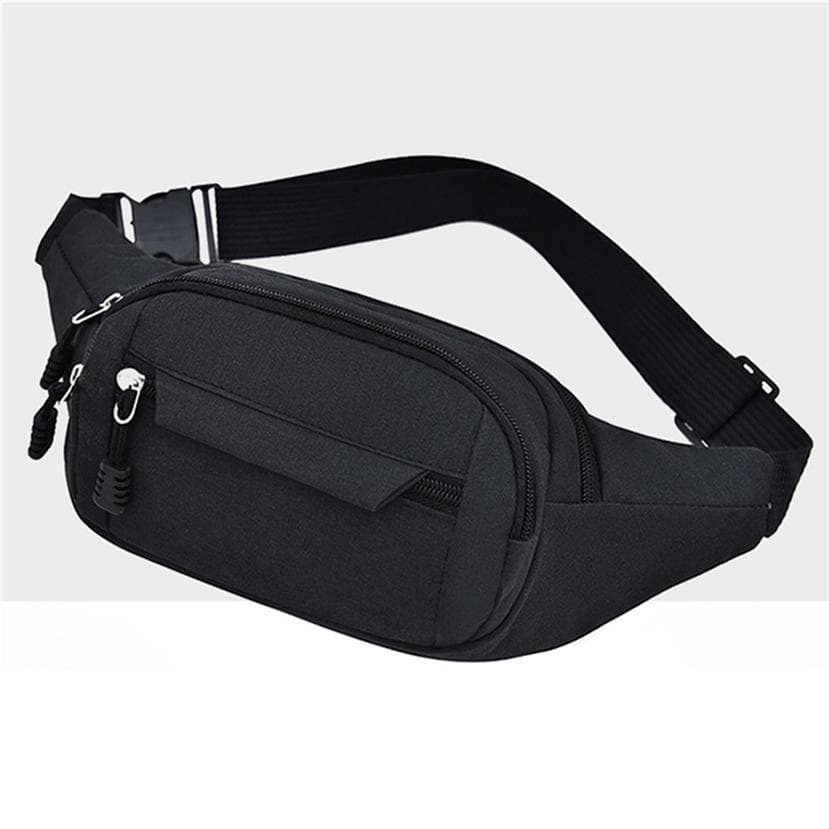 Waist Bag For Men & Women Fanny Pack Belt Bags Sling Solid Waterproof Unisex Chest Bag One Size black