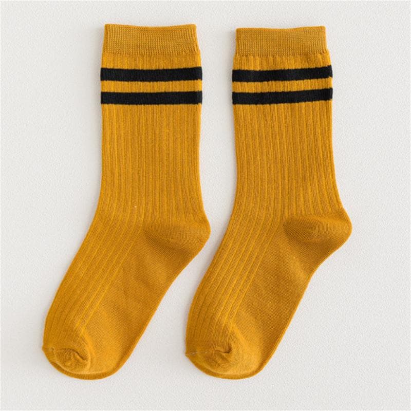 Fashion Striped Mens Socks Casual Streetwear Black White Sports Socks Men Male Cotton Breathable Hip Hop Skateboard Long Socks