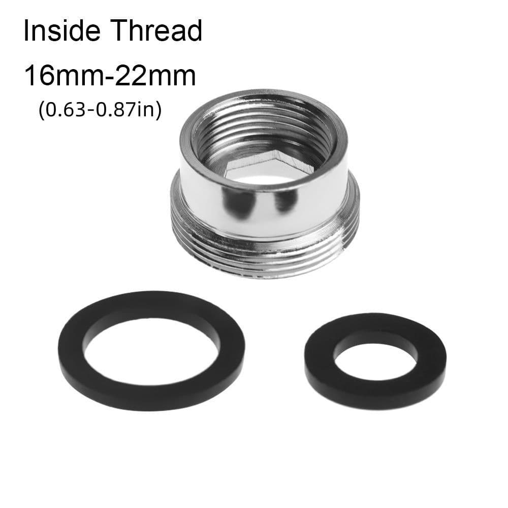 Metal Water Filter Adapter With Washer Tap Aerator Connector Useful Faucet Adapter Set Bathroom 16mm-22mm-Inside Thread
