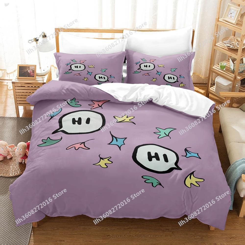 Heartstopper Bedding Set Single Twin Full Queen King Size Bed Set Adult Kid Bedroom Duvetcover Sets 3D Print Anime Maple Le AU King(245x210cm)