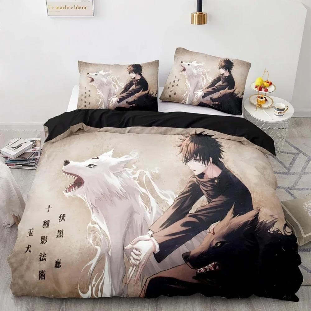 Anime Jujutsu Kaisen Satoru Gojo Bedding Set Boys Girls Twin Queen Size Duvet Cover Pillowcase Bed Kids Adult Home Textileextile 70x133cm 2pcs