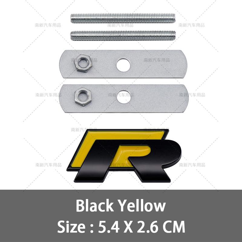 2026 Hot For VW VOLKSWAGEN 3D Metal R Grill Emblem Badge R line Grille Stickers For Volkswagen VW R Rline Bora Golf GTI Polo Tig