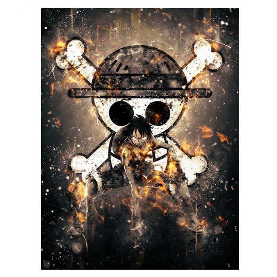 DIY Round Diamond Painting One Piece Japanese Anime Cross Stitch Diamond Embroidery 20X30CM