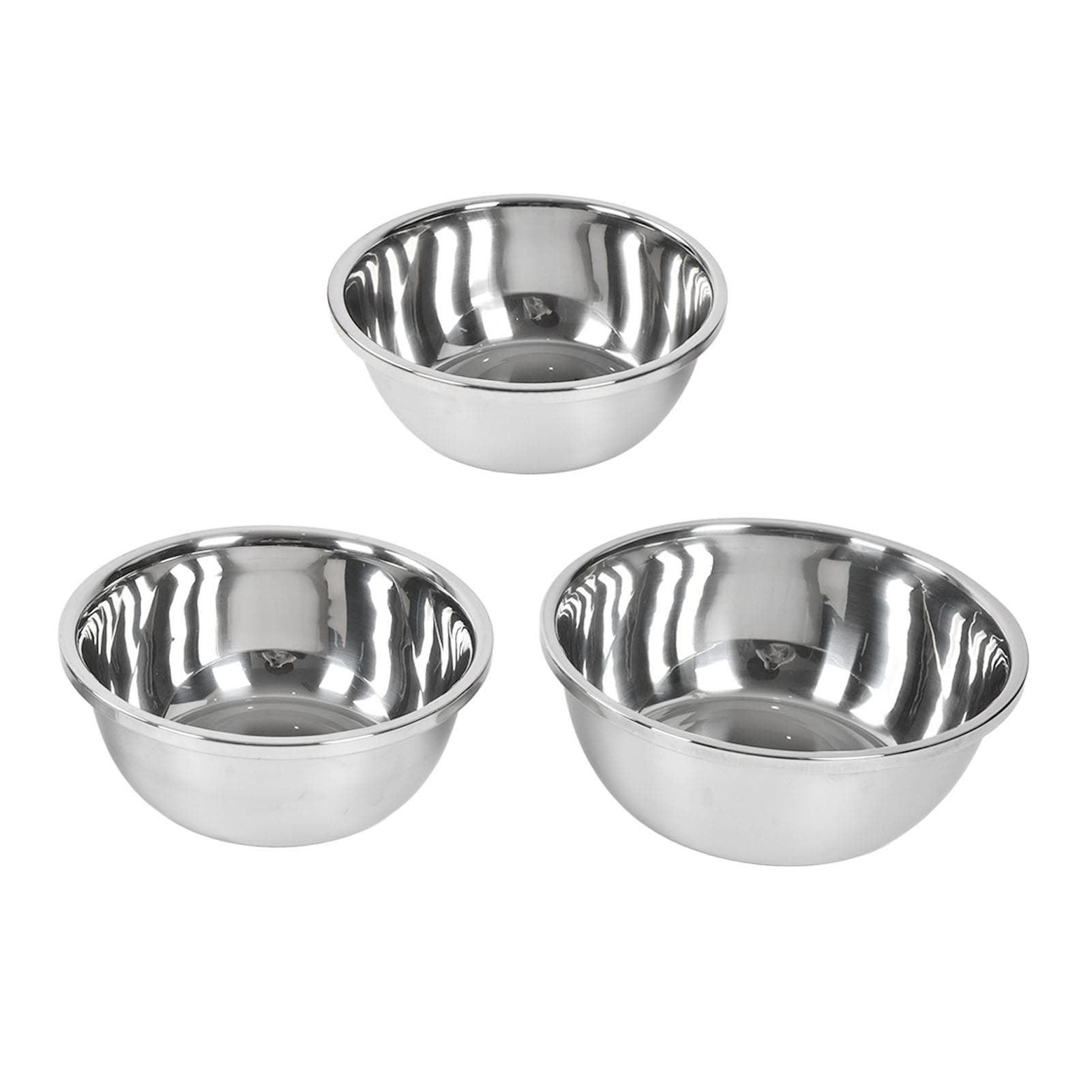 3PCS 26cm 28cm 30cm Mixing Bowl Set Stainless Steel Thickened Soup Bowl Multifunctional Kitchen Bowl L