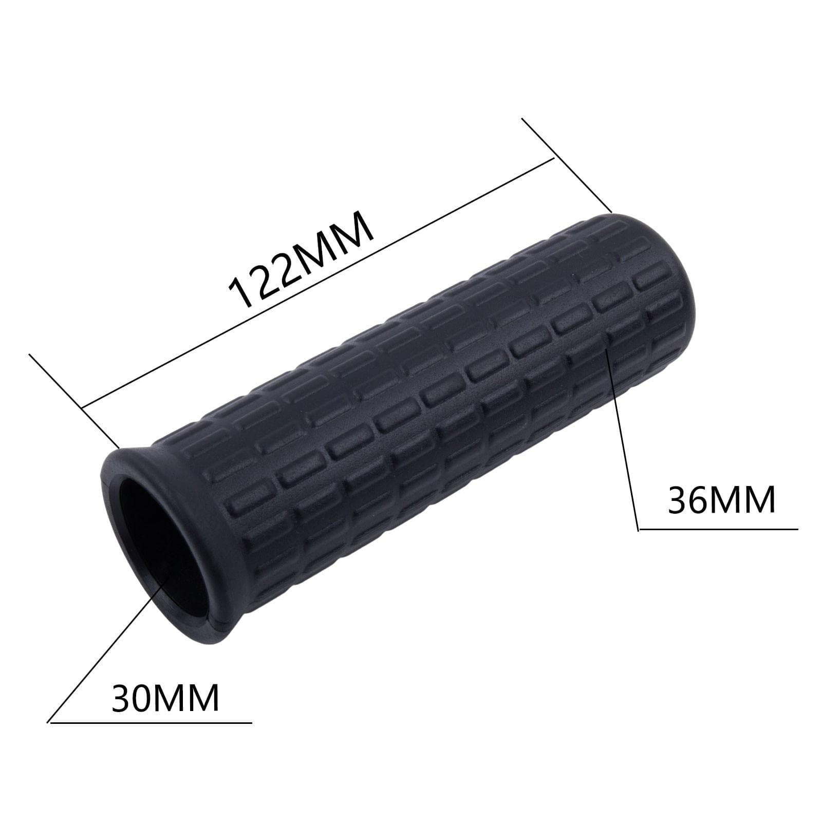 2pcs Rubber Handles Barrow Handle Black Round Tubes 122 x 30mm