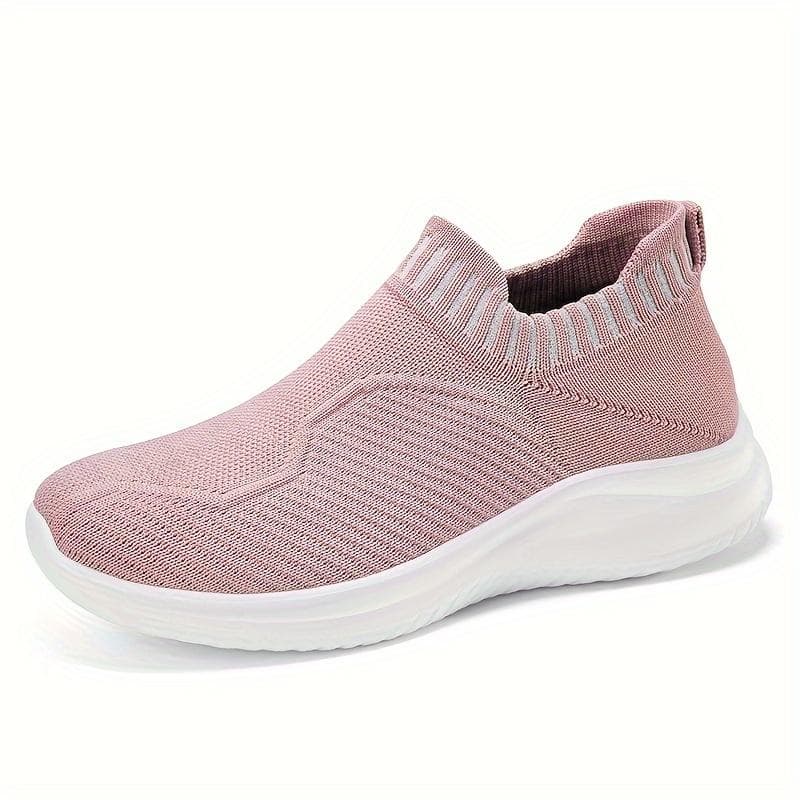 Women's Breathable Slip On Sneakers, Lightweight Soft Sole Knitted Walking Shoes, Low-top Comfort Shoes 43