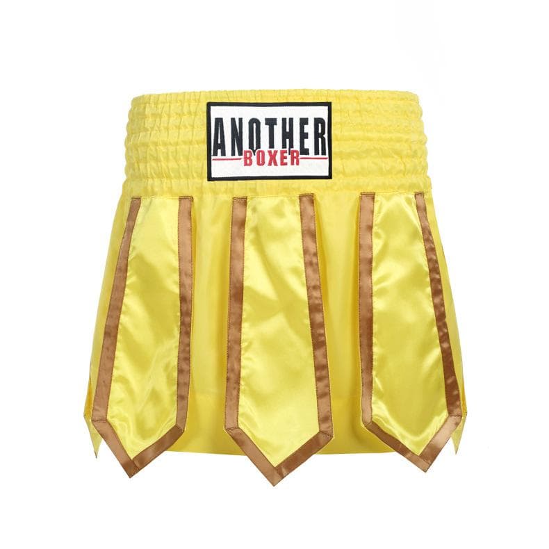 Streamer Style Boxing Training Trunks Free Fighting Sanda Half Pants Muay Thai Shorts for Men Women and Kids Arena Competition M yellow
