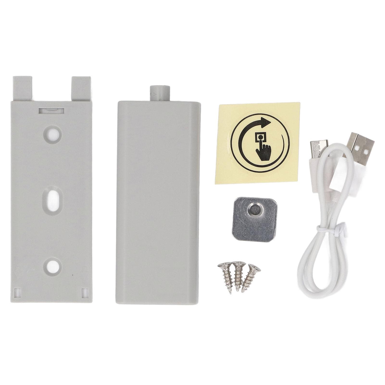 Push Latch Smart Automatic Electric Magnetic Push Opener for Cabinet Drawer Cupboard Door Light light gray