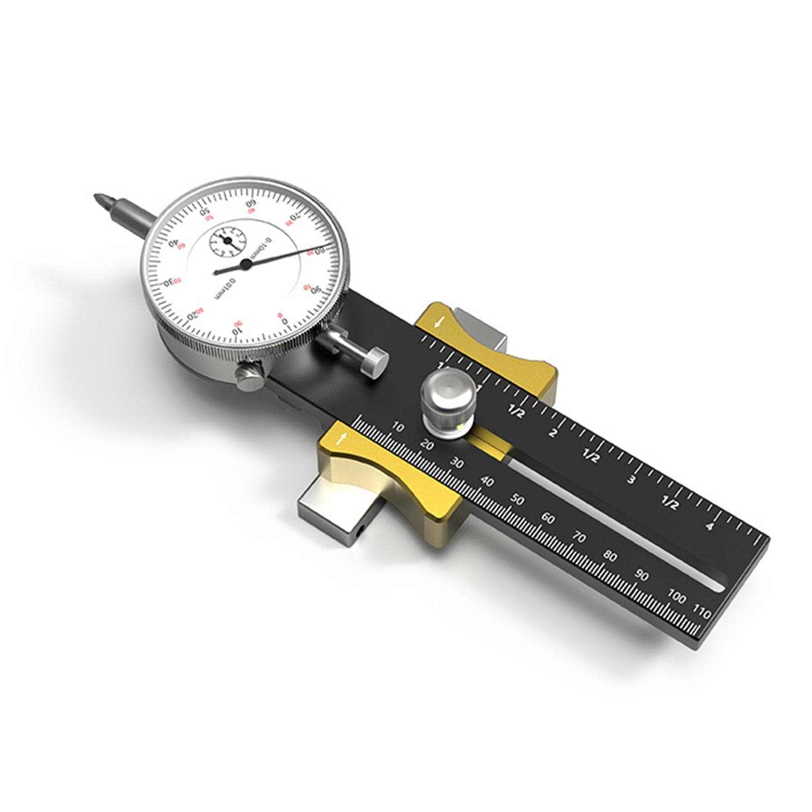 Table Saw Dial Gauge Adjustable Dial Indicator 130220mm Saw Calibration Tool Calibrating Machinery black