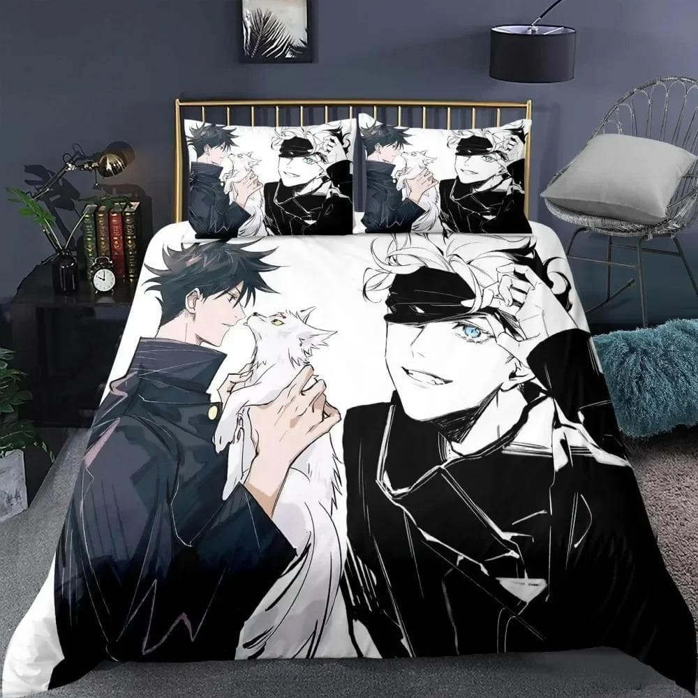 Jujutsu Kaisen Bedding Set Japan Famous Anime Duvet Cover Sets Comforter Bed Linen Twin Queen King Single Size Dropshipping Gift AU Single 140x210cm