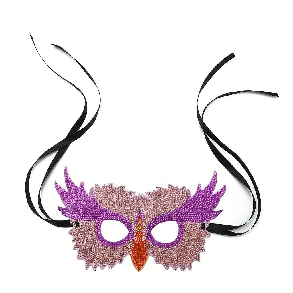 1set, Point Diamond DIY Birthday Ball Holiday Party Mask. Diamond Painting Crystal Shaped Diamond Embroidery C