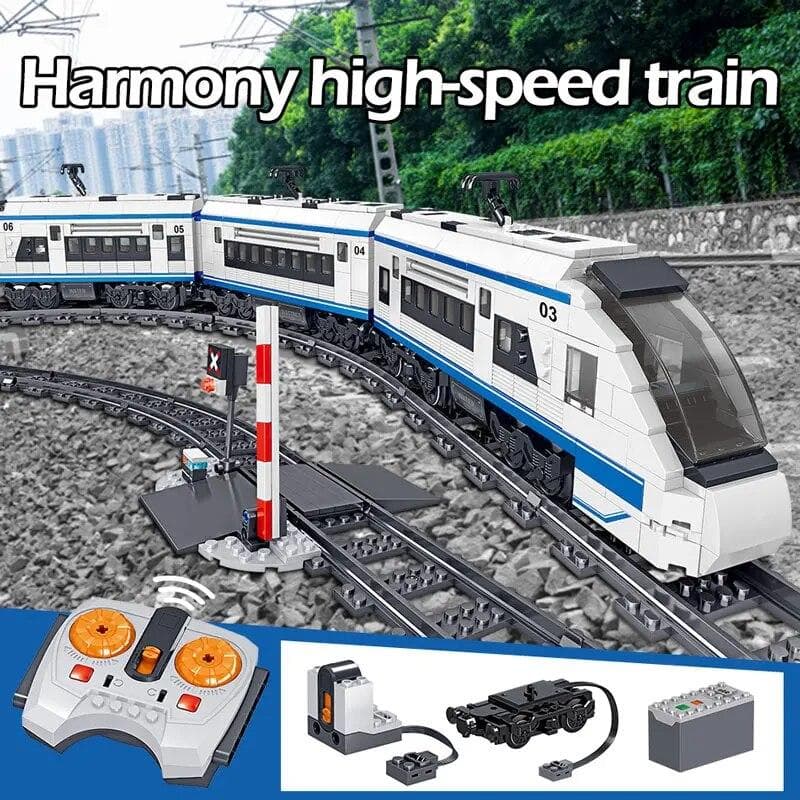 City Rail Remote Control Model Building Blocks Train Track RC Car Brick Toy for Boy Gifts