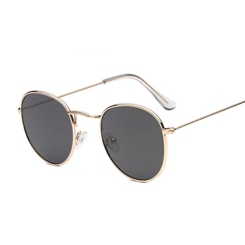 Classic Retro Small Round Sunglasses Vintage Designer Mirror Sun Glasses Metal Blue Black Female Shades Other