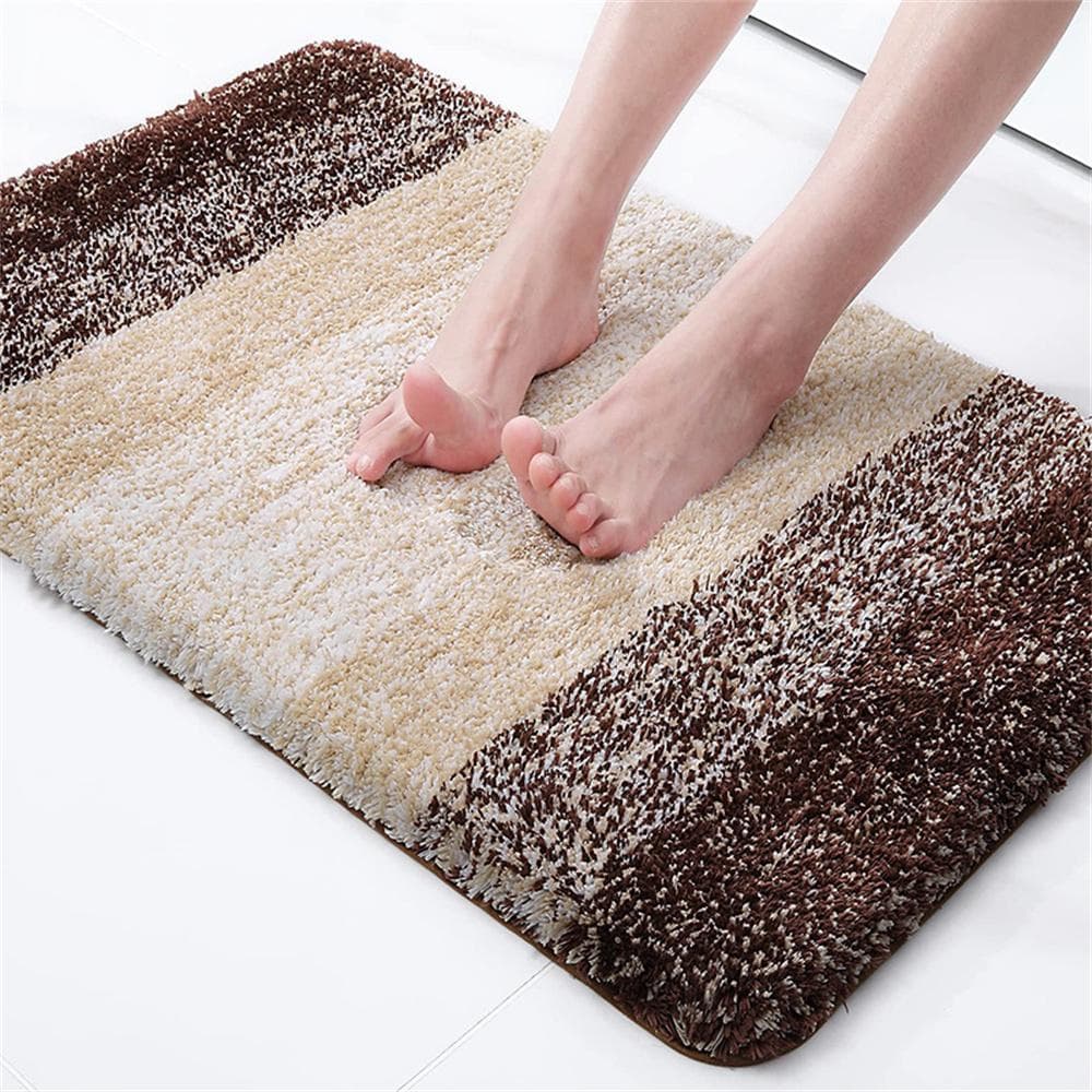 Luxury Bathroom Rug Foot Mat Extra Soft Absorbent Microfiber Bath Rugs Non-SlipPlush Shaggy Carpet for Bathroom Shower Tub Floor 400MMx600MM coffee