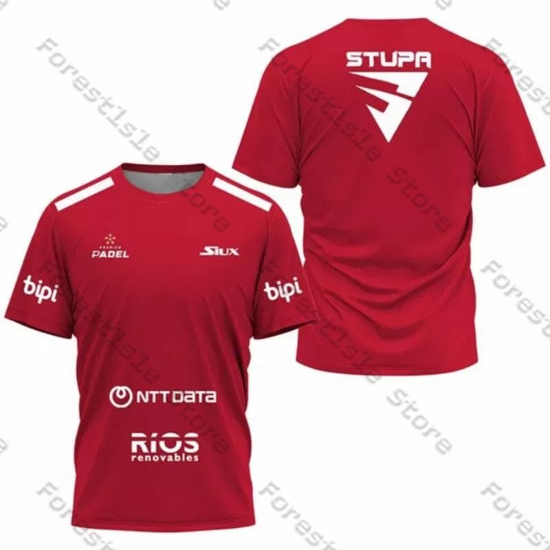 Siux Stupa Padel Tennis Sportswear Badminton Training Suit Men's T-Shirt Casual O-Neck Short Sleeve Sports Top Adult Child Size 5XL