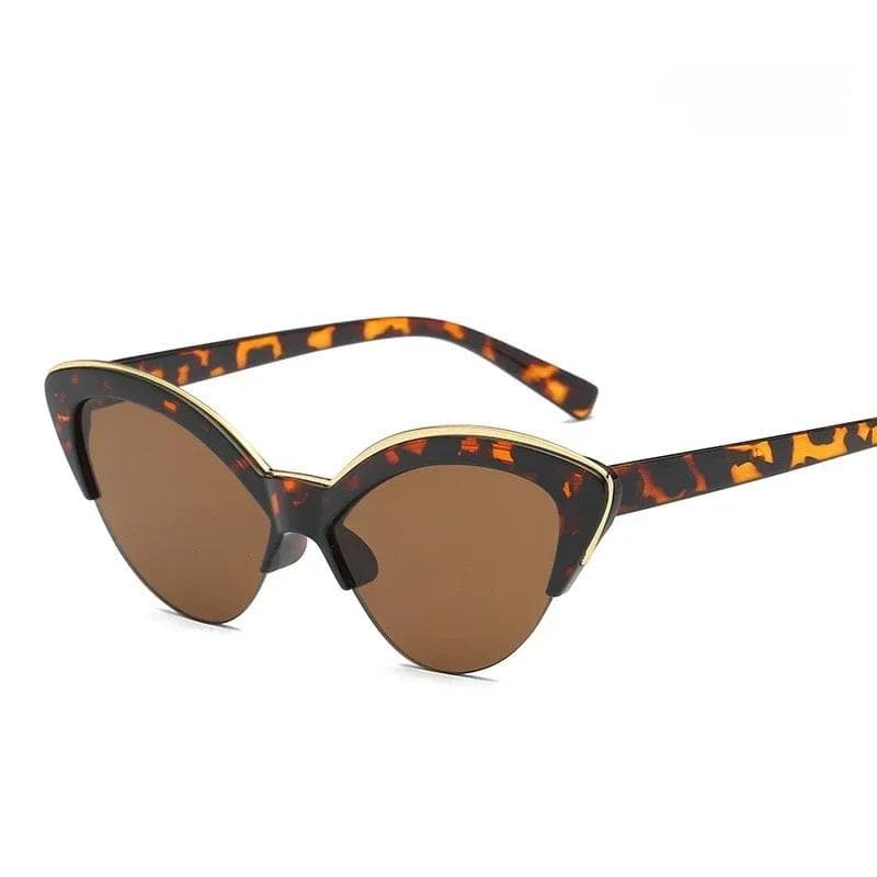 Cat Eye Sunglasses Women Retro Small Half Frame UV400 Protection Fashion Travel Sunglasses Gafas De Sol Mujer