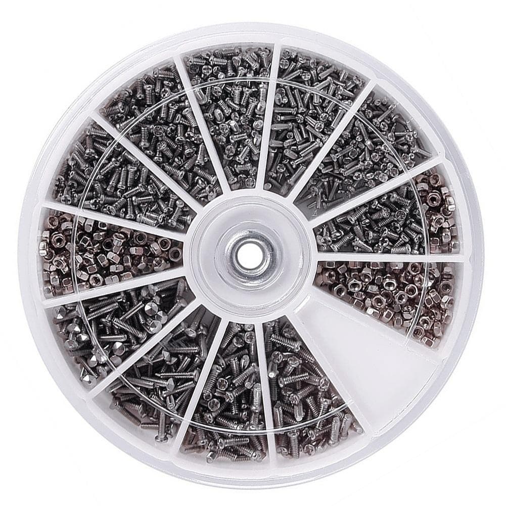 600pcs 12 Kind of Small Screws Nuts Electronics Assortment Kit M1 M1.2 M1.4 M1.6 600pcs1set