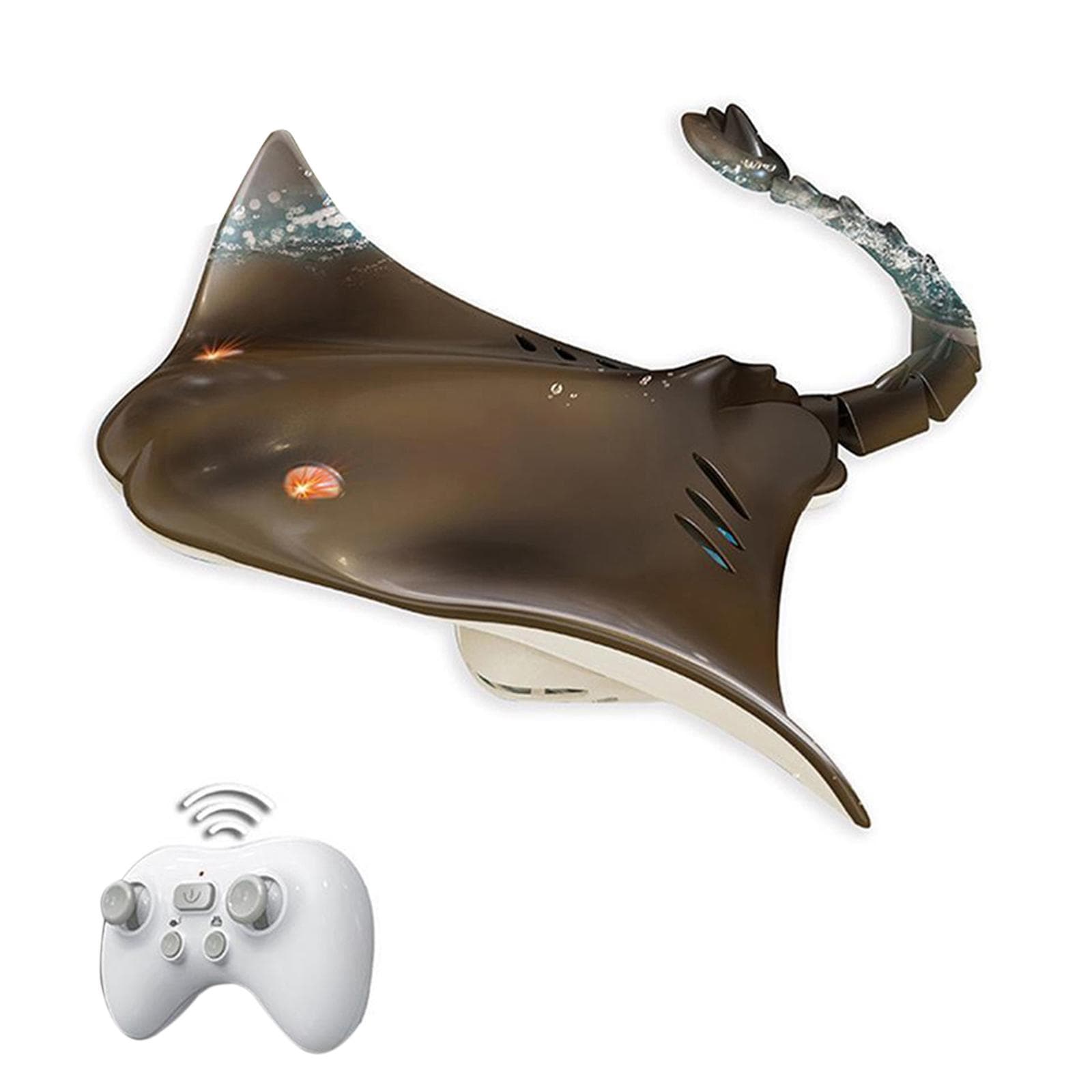 Remote Control Boat, 2.4G Intelligent Waterproof Remote Control Ship Wireless Remote Control 1 Battery brown
