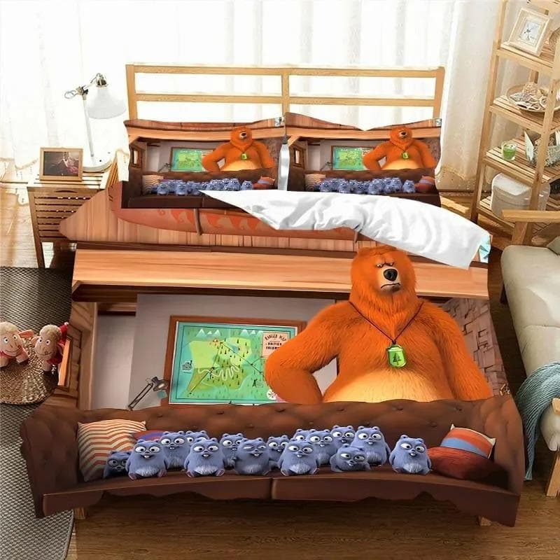 3D G-Grizzy and The Lemmings Bedding Set Duvet Cover Comforter Bed Single Twin Full Queen Youth Kids Girl Boys Gift Bed Sheets US Queen 228x228cm