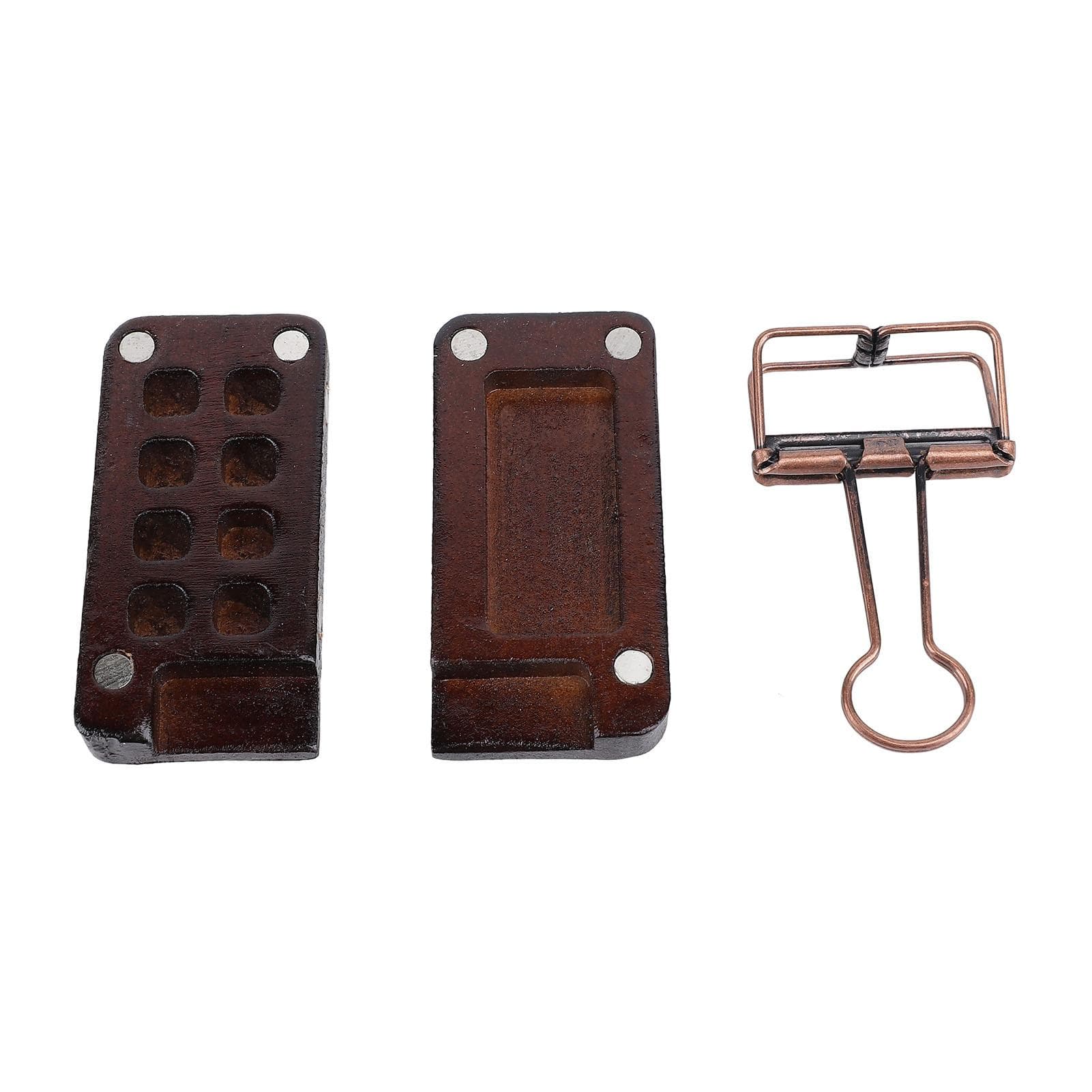 Miniature Wooden Palette Box Watercolor Paint Palette 8 Grids Wooden Travel Palette With Clip for
