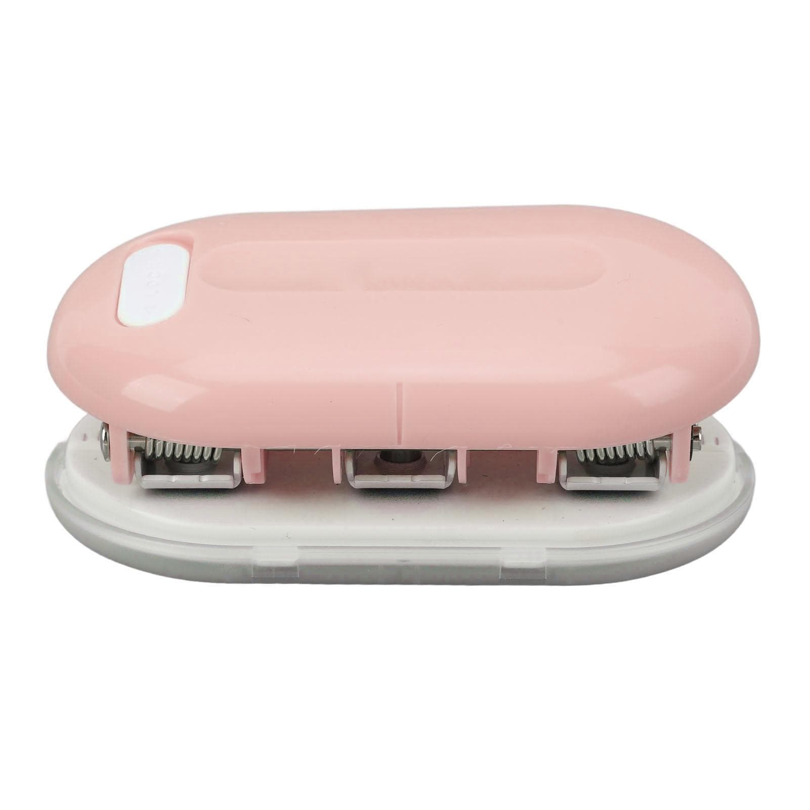 3 Hole Puncher DIY Mini Handheld Paper Punch Loose Leaf Manual Punching Machine for Home Dorm pink
