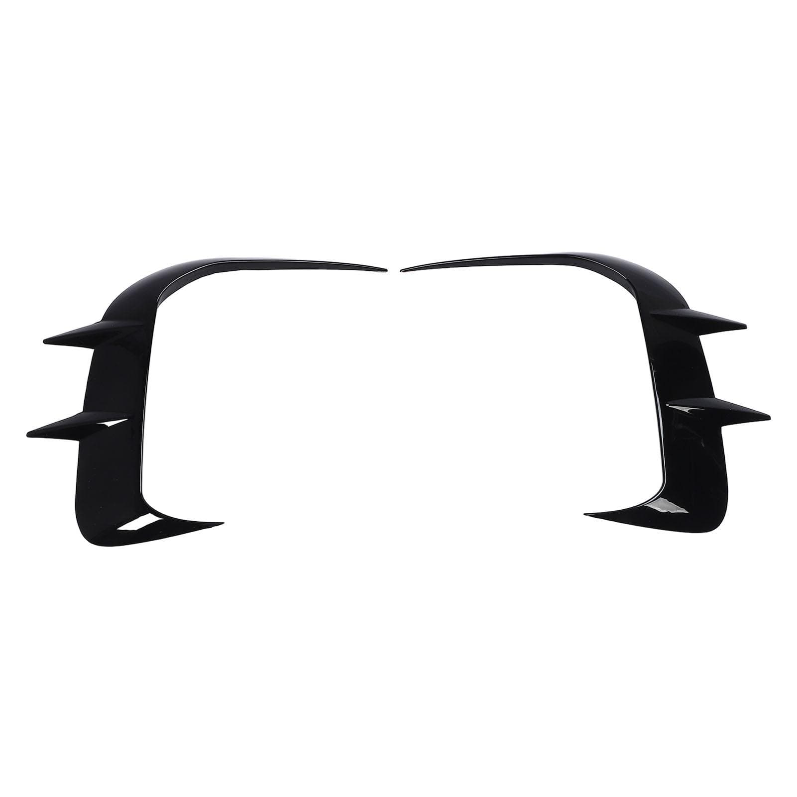Front Bumper Spoiler Fog Light Trim Gloss Black Sporty Decorative Auto Front Air Vent Splitters for