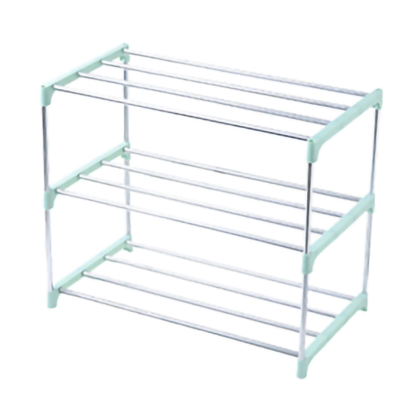 Stainless Steel Shoe Rack Multilayer Assemble Shoe Storage Rack DIY Reinforced for Home Green 3 green