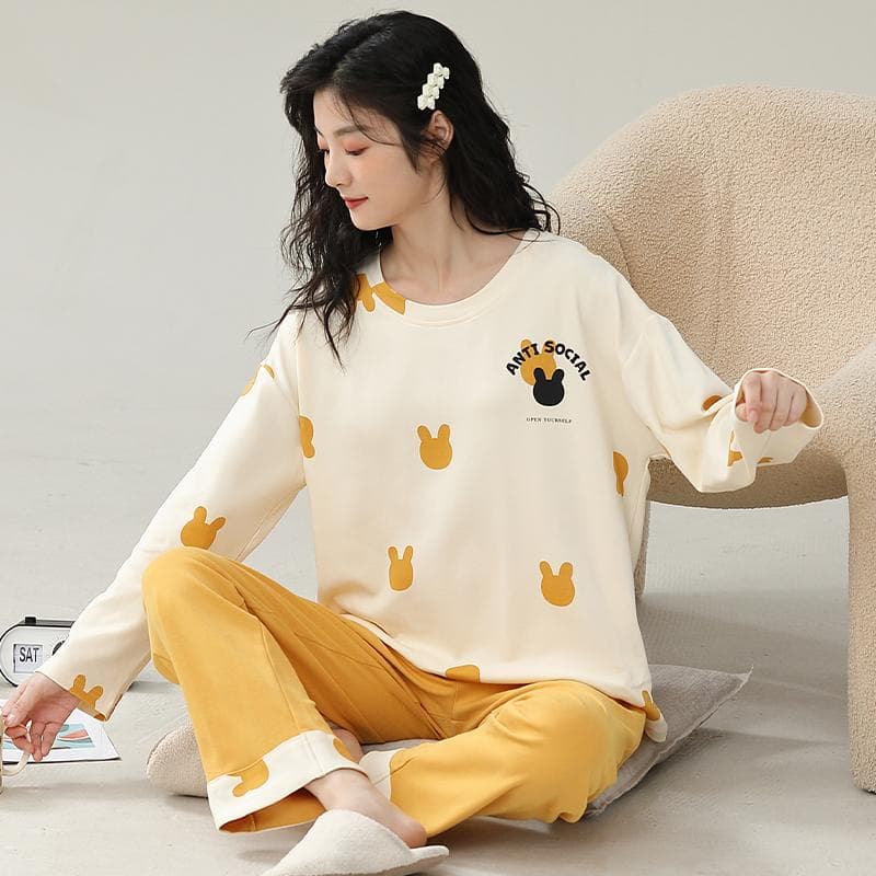 Green Plaid Pajamas Cute Casual Sleepwear Long Sleeves Long Pants Autumn Winter Kawaii Pyjamas Cozy Pijamas Soft Nighty Lady Pjs 2XL