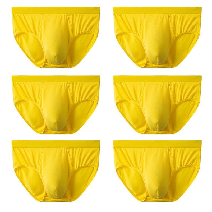 6 Pieces Men's Panties Comfortable Underwear Boxers Briefs White Bottom Modal Underpants Man Clothes Undershorts 3XL