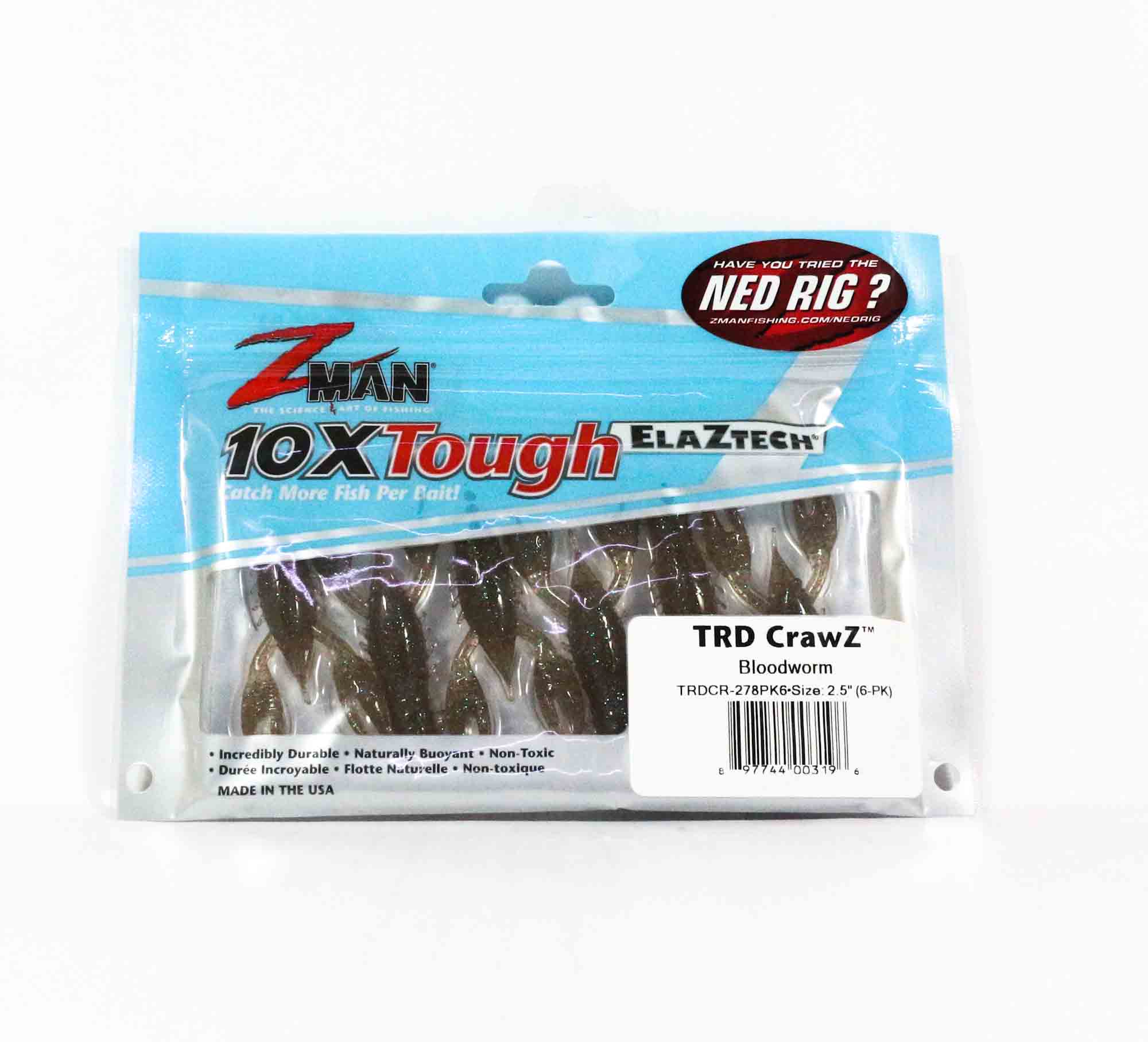 Zman Soft Lure TRD Crawz 2.5 Inch 6/Pack Blood Worm (3196)