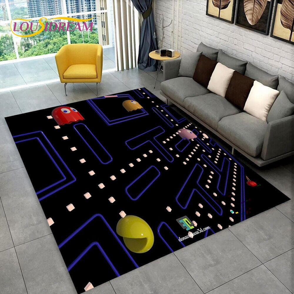 Pacman Retro Classics Game Gamer Area Rug,Carpet Rug for Home Living Room Children Bedroom Sofa Doormat Decor,Non-slip Floor Mat 40cm x 60cm