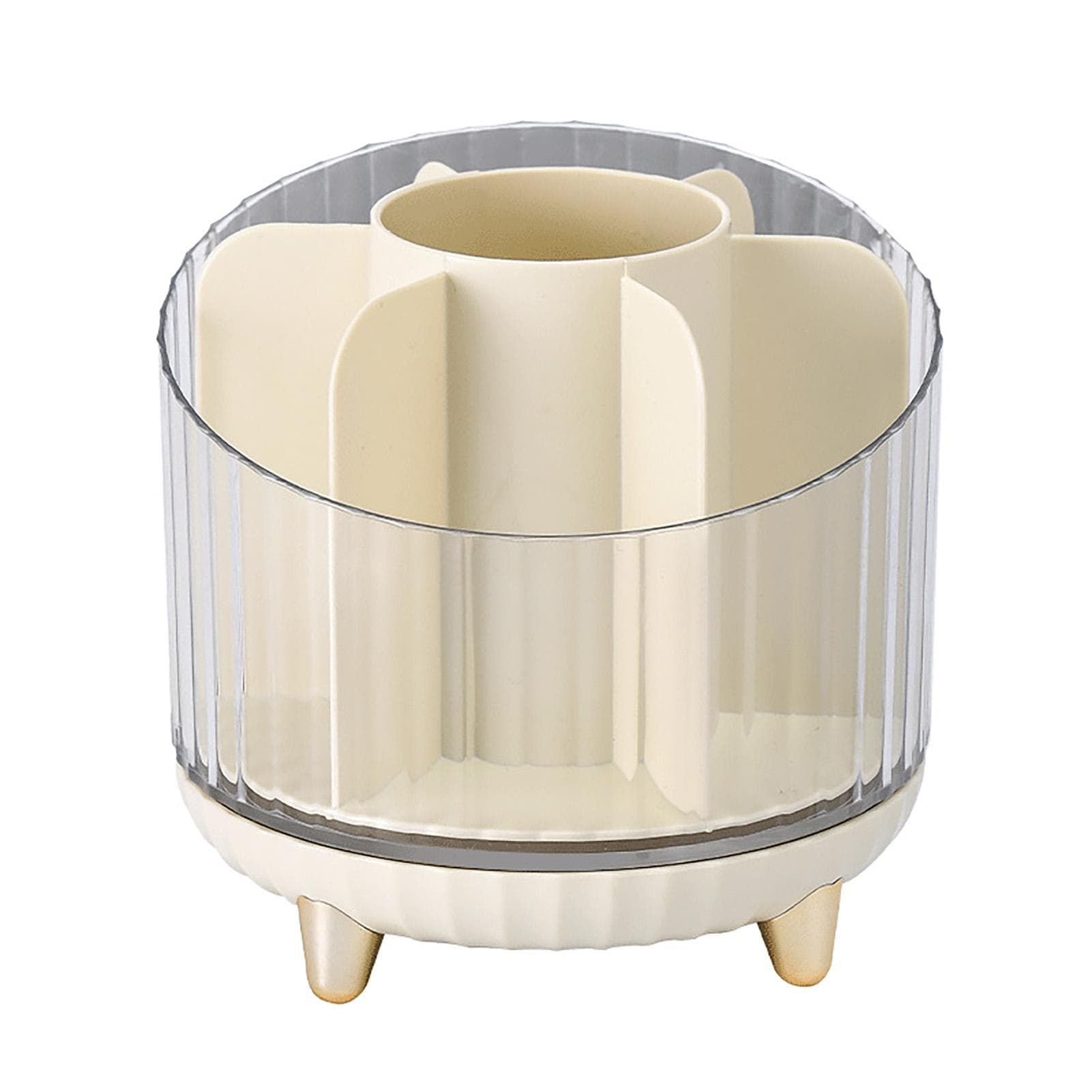 Rotating Pen Holder Large Capacity Transparent Grids Desktop Pencil Pen Holder for Students
