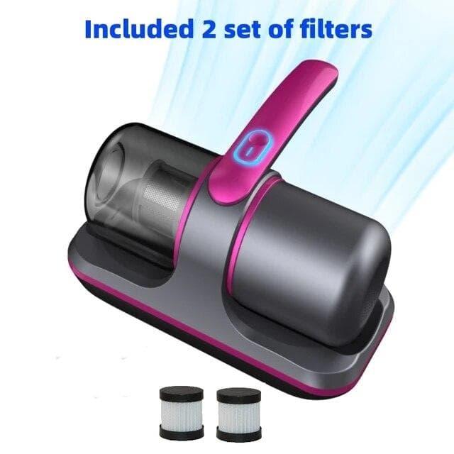 New Wireless Mattress Vacuum Cleaner Cordless Handheld UV-C Bed Dust Remover Indepth Cleaning Sofa Specialist 12Kpa Powerful Suction purple