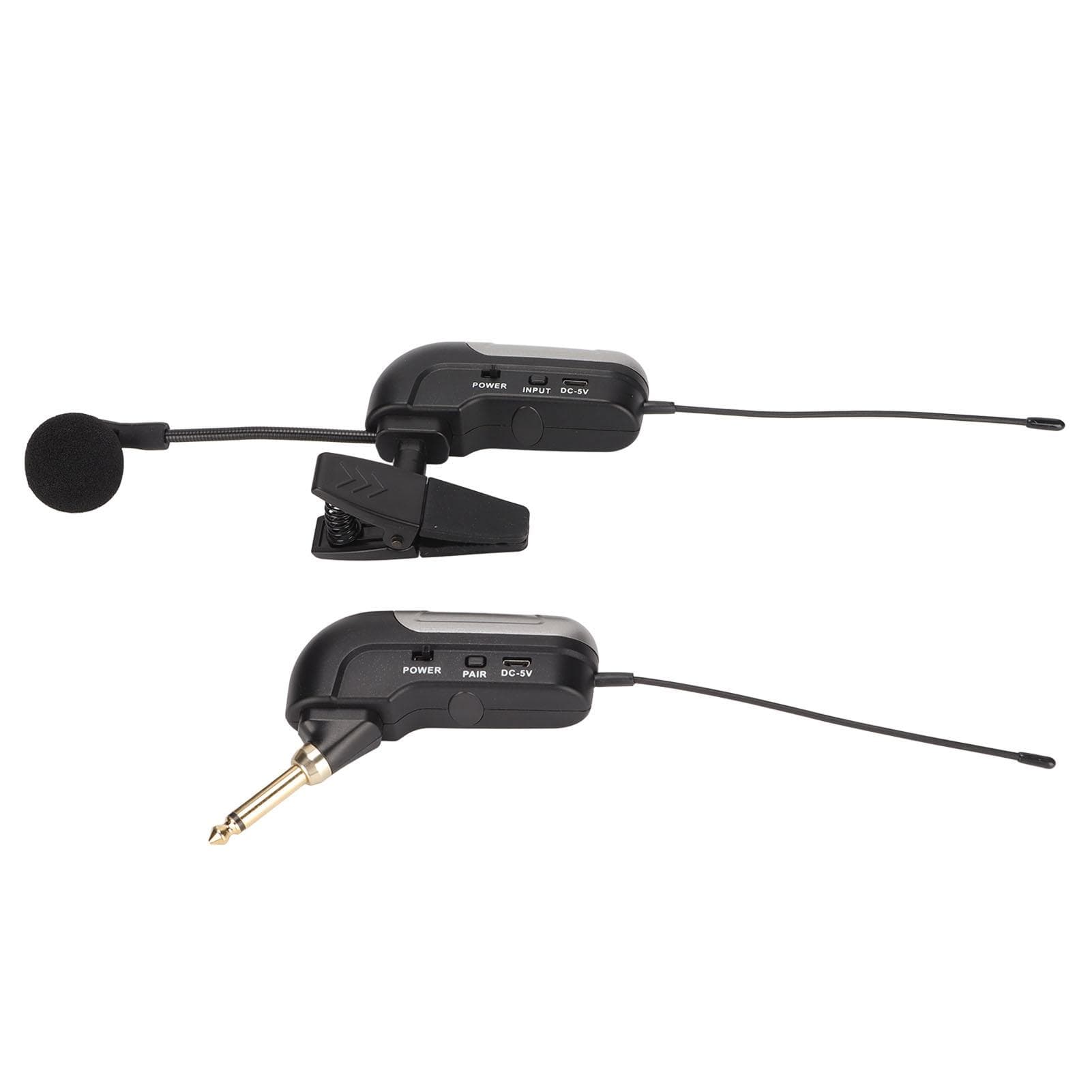 Pick Up Instrument Mic UHF Clip Condenser Mic with 360 degrees Rotating Fixed Clip for Saxophone Trumpet