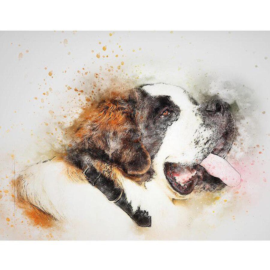 DIY Diamond Embroidery Pet Dog Diamond Painting Saint Bernard Dog 5D full round Rhinestone 20X30CM