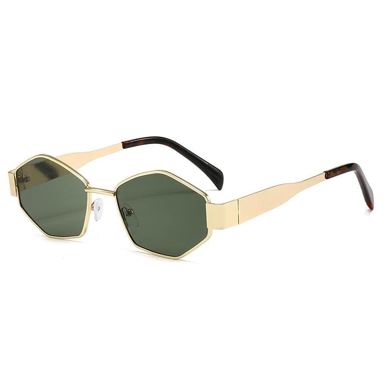Fashion Polygon Small Frame Sunglasses UV400 Retro Minimalist Metal Sun Glasses for Women Personalized Design 1PC
