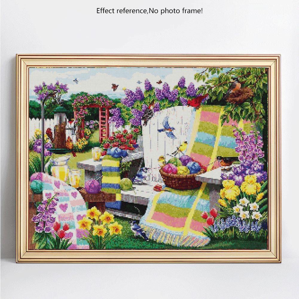 5D DIY Diamond Painting Landscape Garden Full Round Rhinestone Picture Diamond Embroidery 20X30