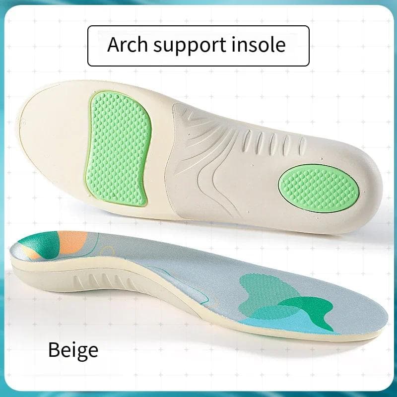 Arch Support Insole for Feet Plantar Fasciitis Sports Shoes Insoles Flat Foot Orthopedic Pads Shock Absorption Shoe Sole 1Pair EU39-40 beige