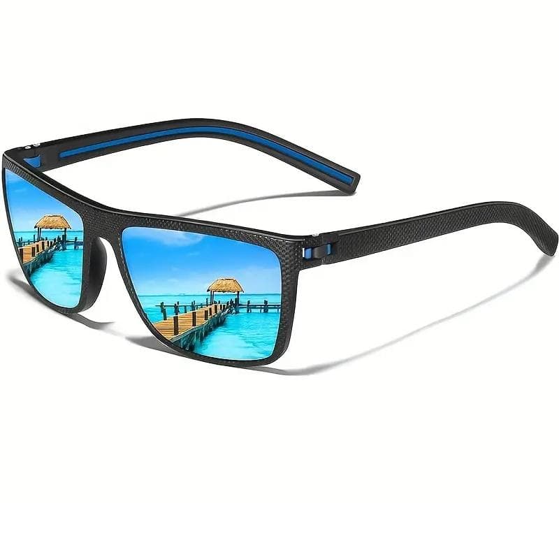 Square Polarized Sunglasses For Men And Women Lightweight Frame Sun Glasses With Uv Protection blue