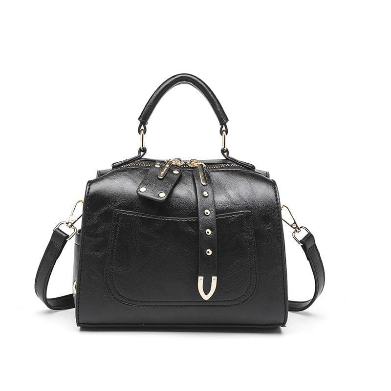 French Niche Retro Fashion Single Shoulder Crossbody Bag Summer Women's Bag Boston Pillow Tote black