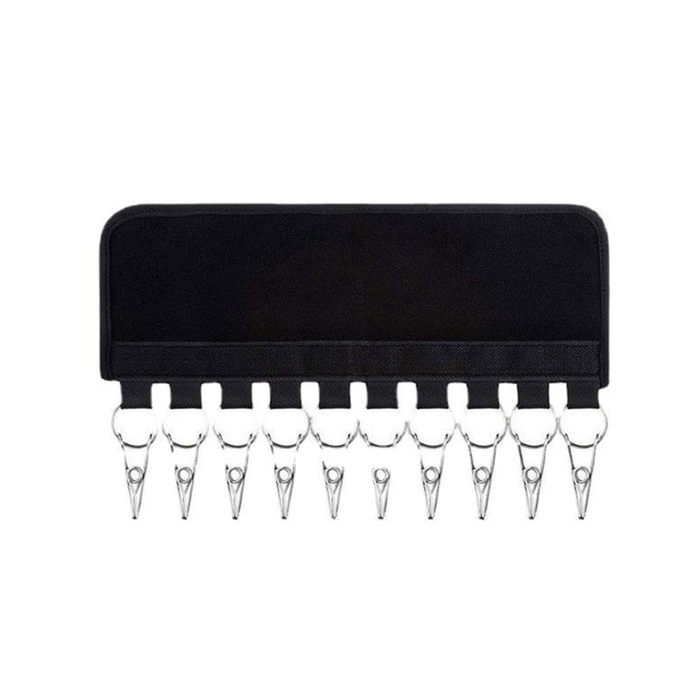 1PC 10-Clip Multifunctional Coat And Hat Clip Self-Adhesive Portable Home Perforation-Free Velcro Storage Clothes black