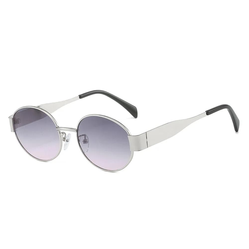 Small Metal Frame Oval Sunglasses for Women Men Fashion Luxury UV400 Vintage Shades Eyewear