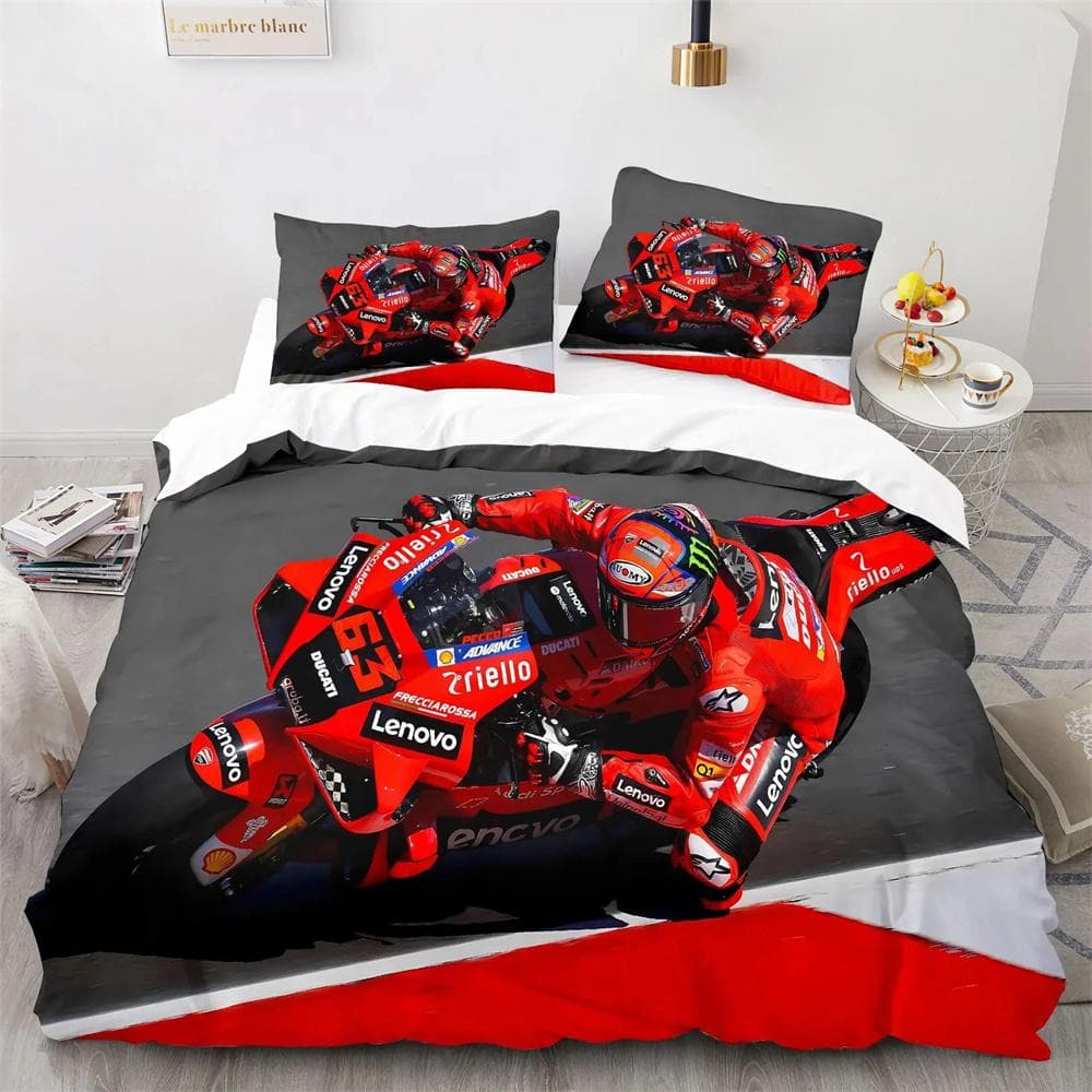 Marquez 93 Bedding Set Pillowcases Twin Full Queen King Bed Linen 3D Print Marc Marquez 93 Duvet Cover Set for Teens Boys Adult 140x210cm 2pcs